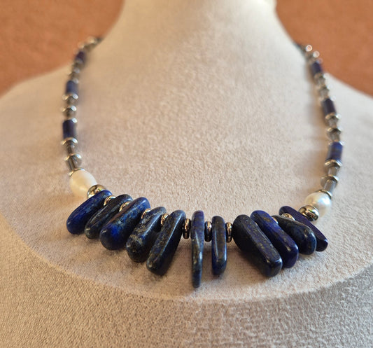 Collier lapis-lazuli & hématite