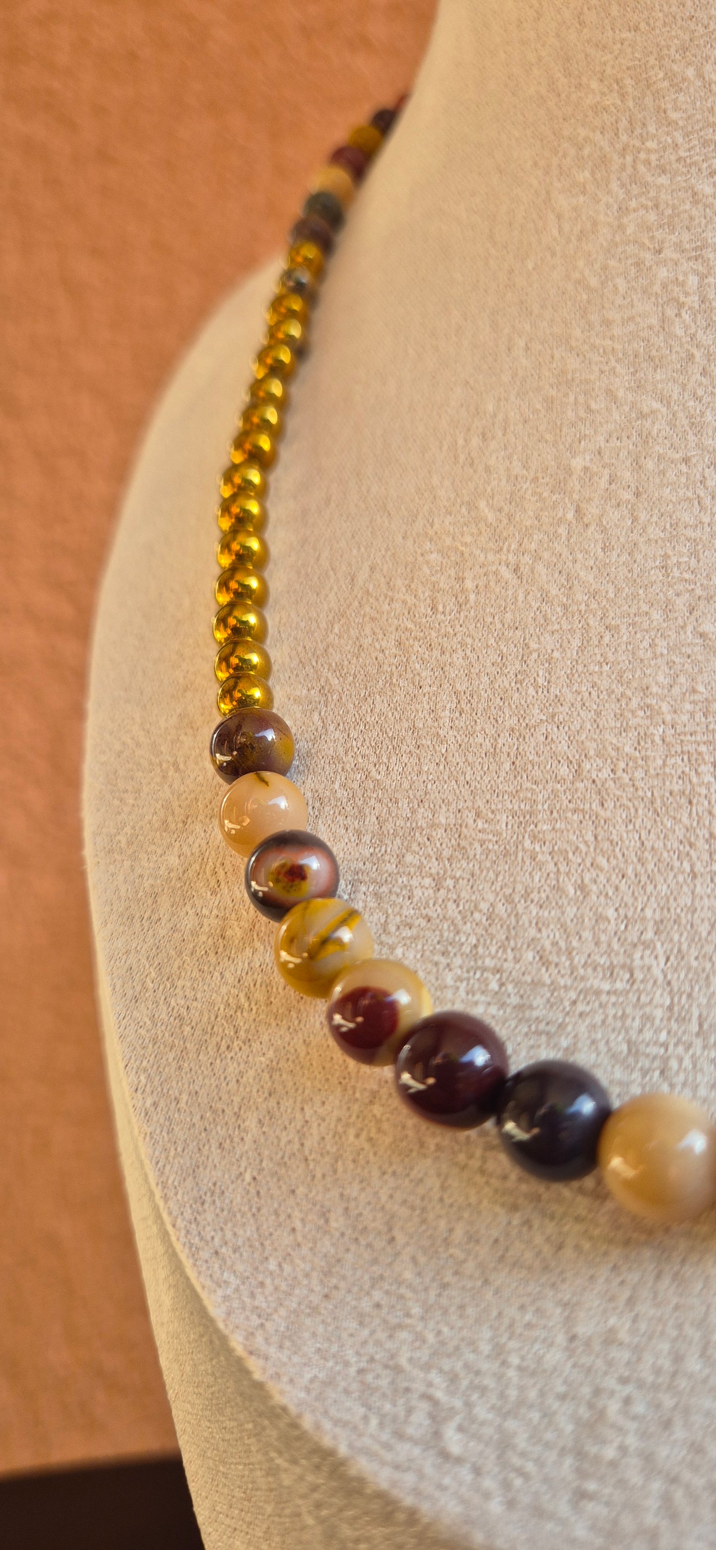 Collier Mookaite & hématite dorée