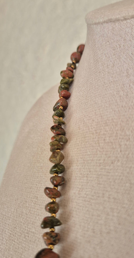 Collier unakite & lune