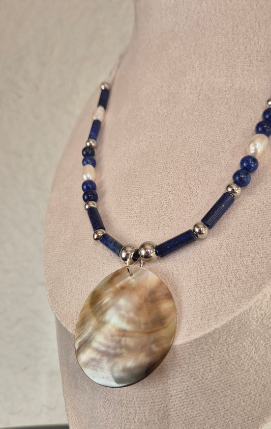 Collier pierres de lapis-lazuli