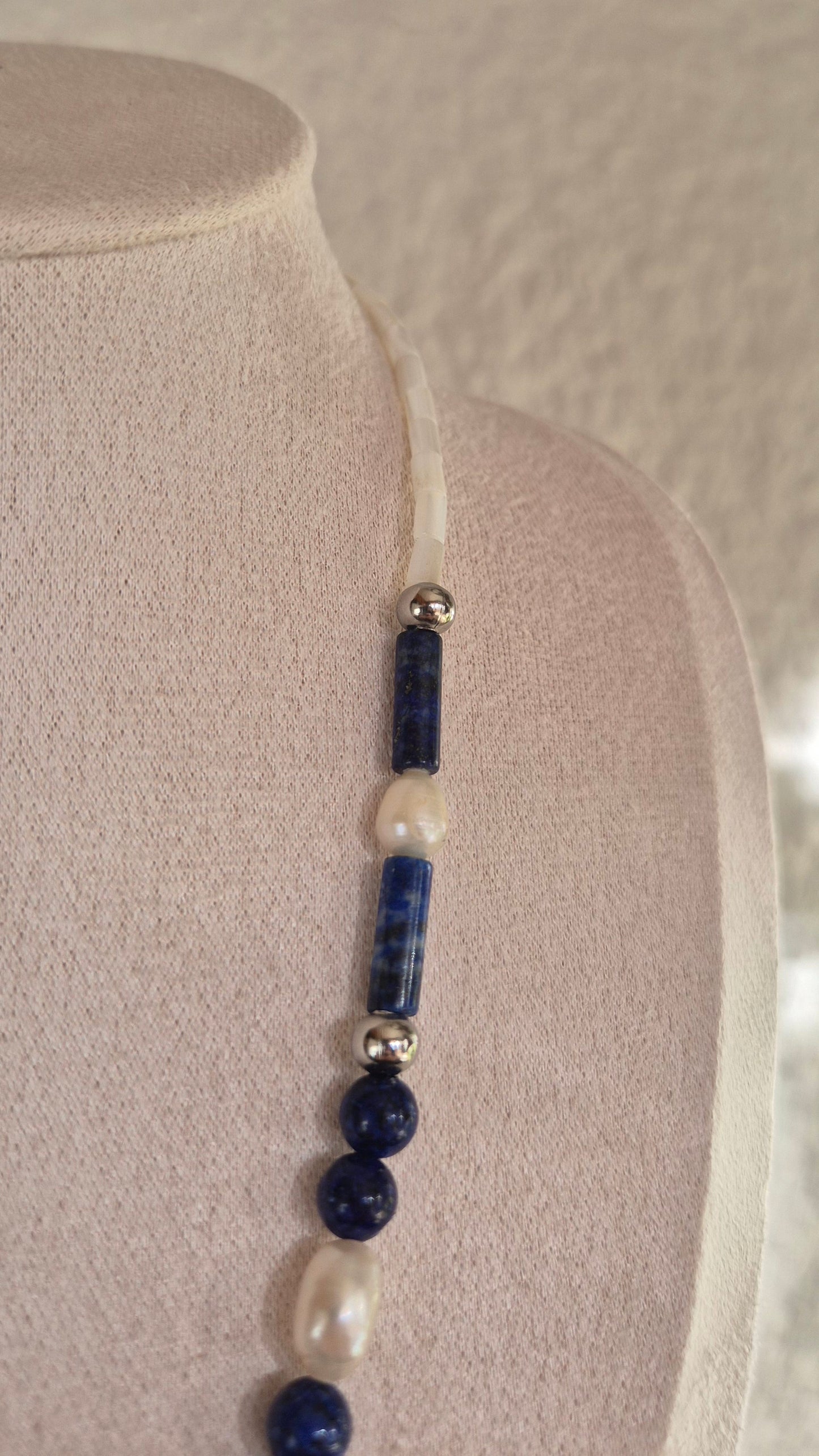 Collier pierres de lapis-lazuli