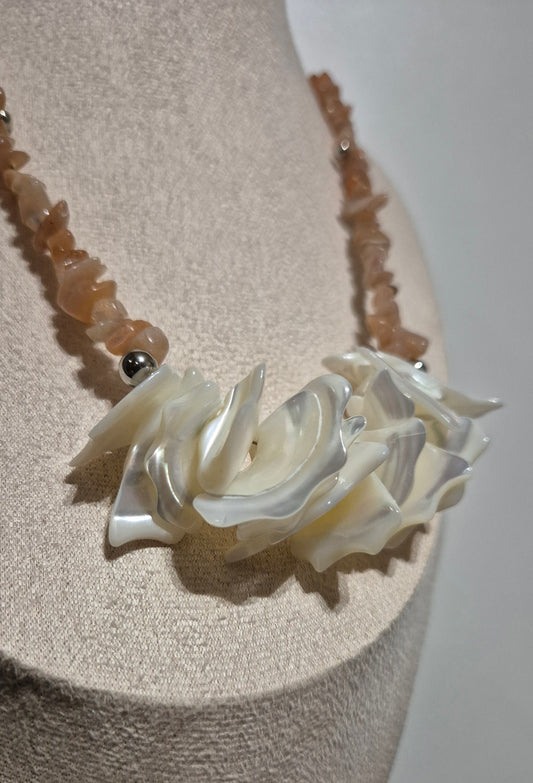 Collier pierre de soleil & coquillage