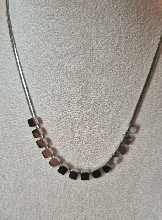 Collier acier inoxydable argenté
