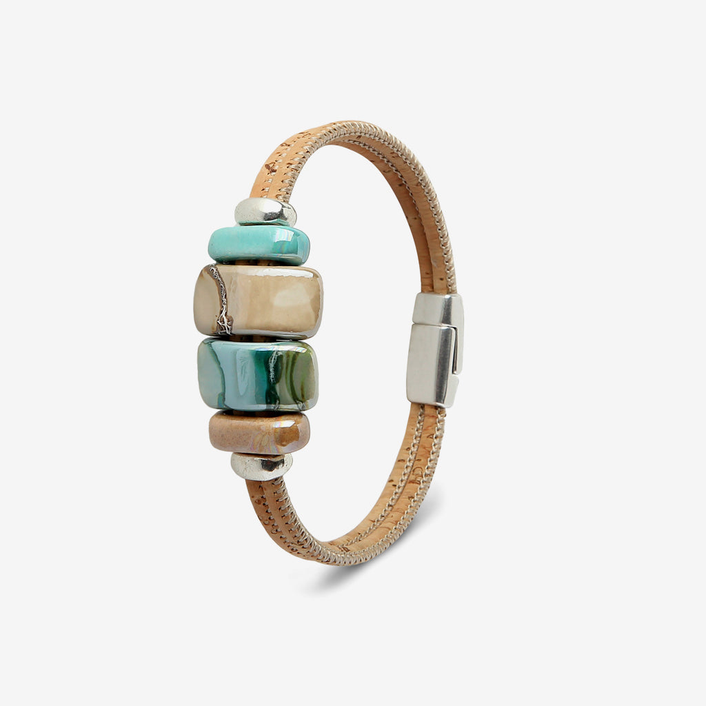 Bracelet en liège avec céramique