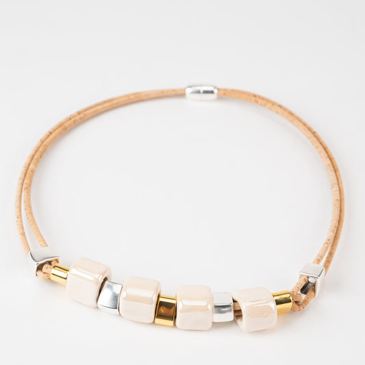 Collier en liège à deux tours