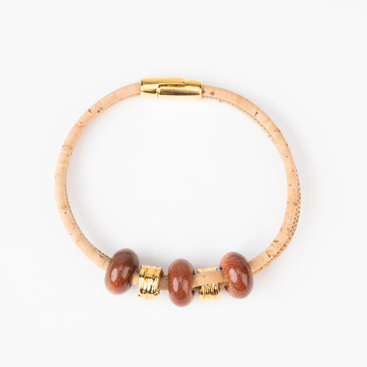 Bracelet en liège naturel à double tour