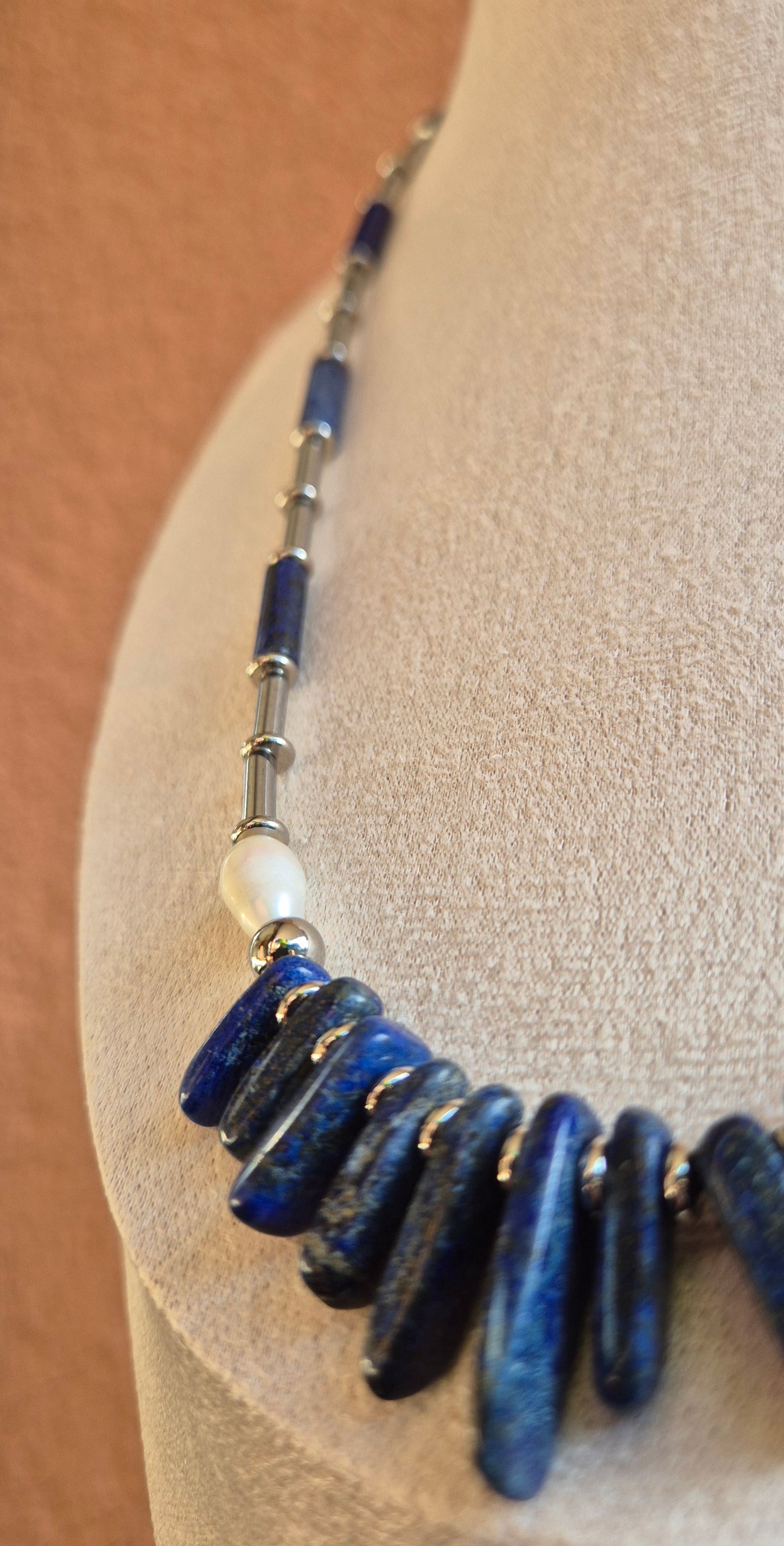 Collier lapis-lazuli & hématite