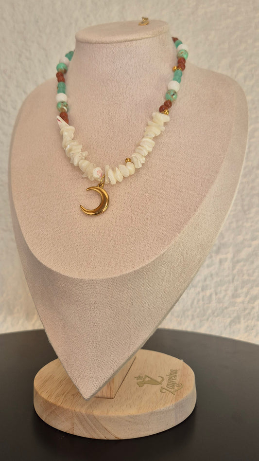 Collier pierres naturelles & lune
