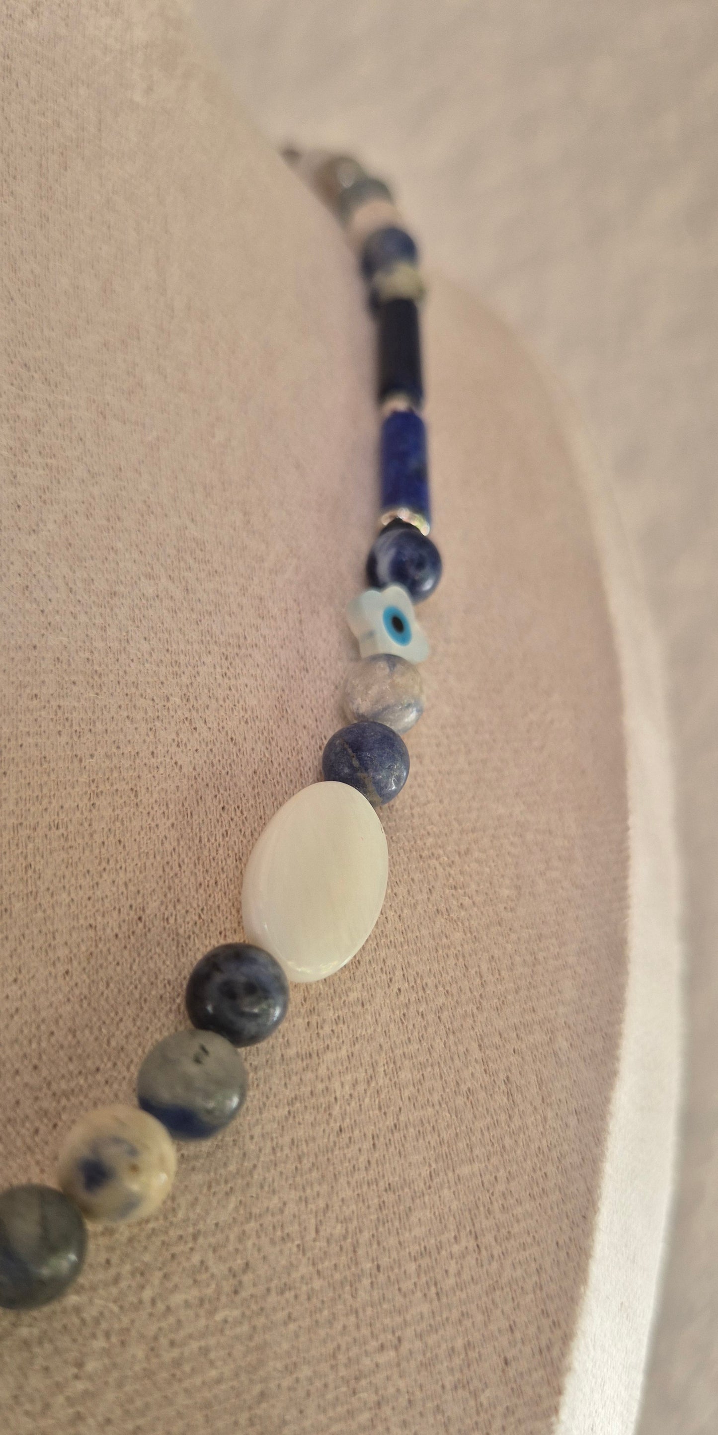 Collier lapis-lazuli & perles