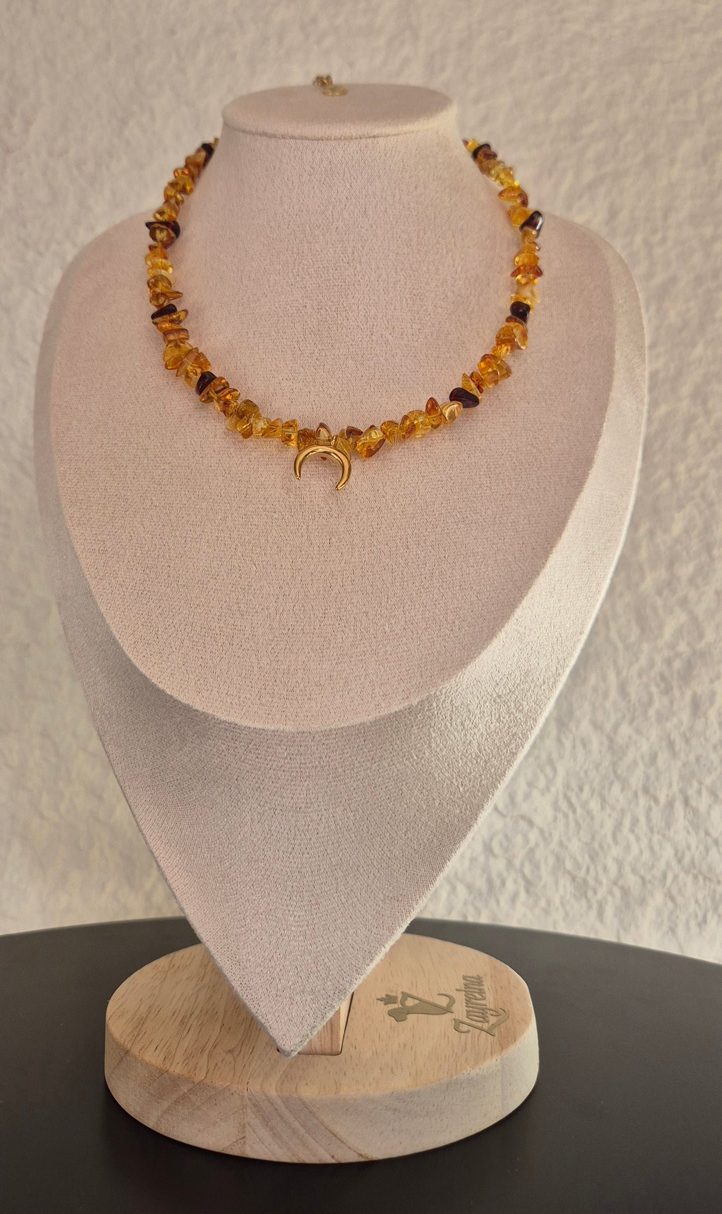 Collier ambre & lune