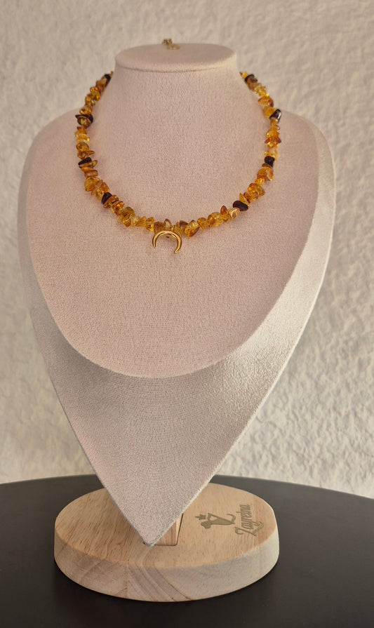 Collier ambre & lune