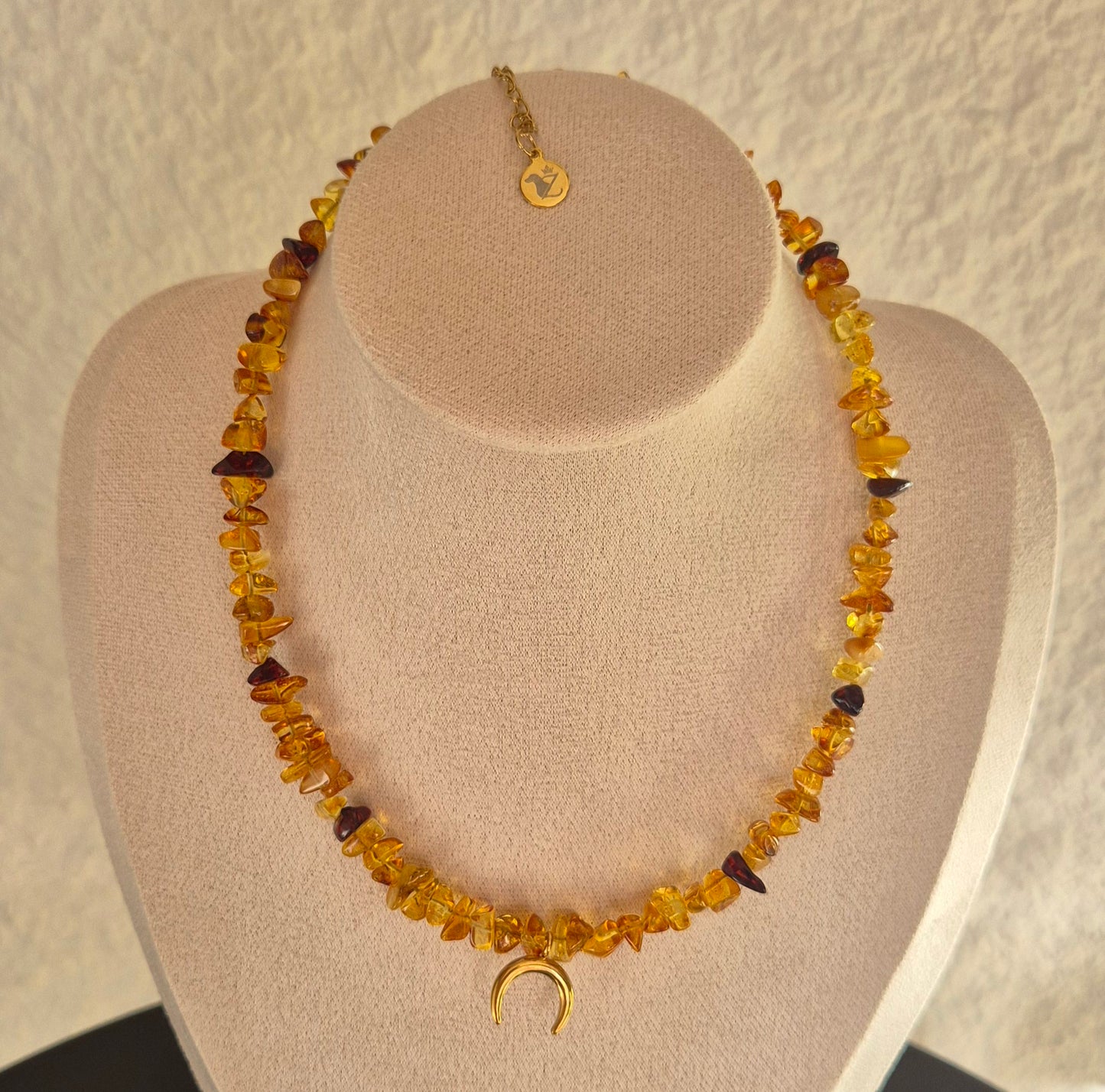 Collier ambre & lune