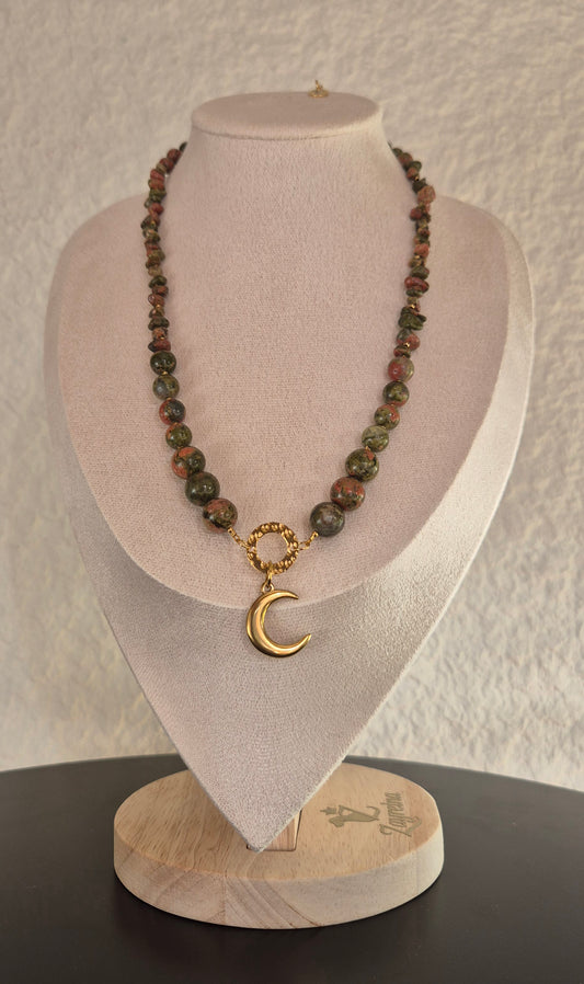Collier unakite & lune