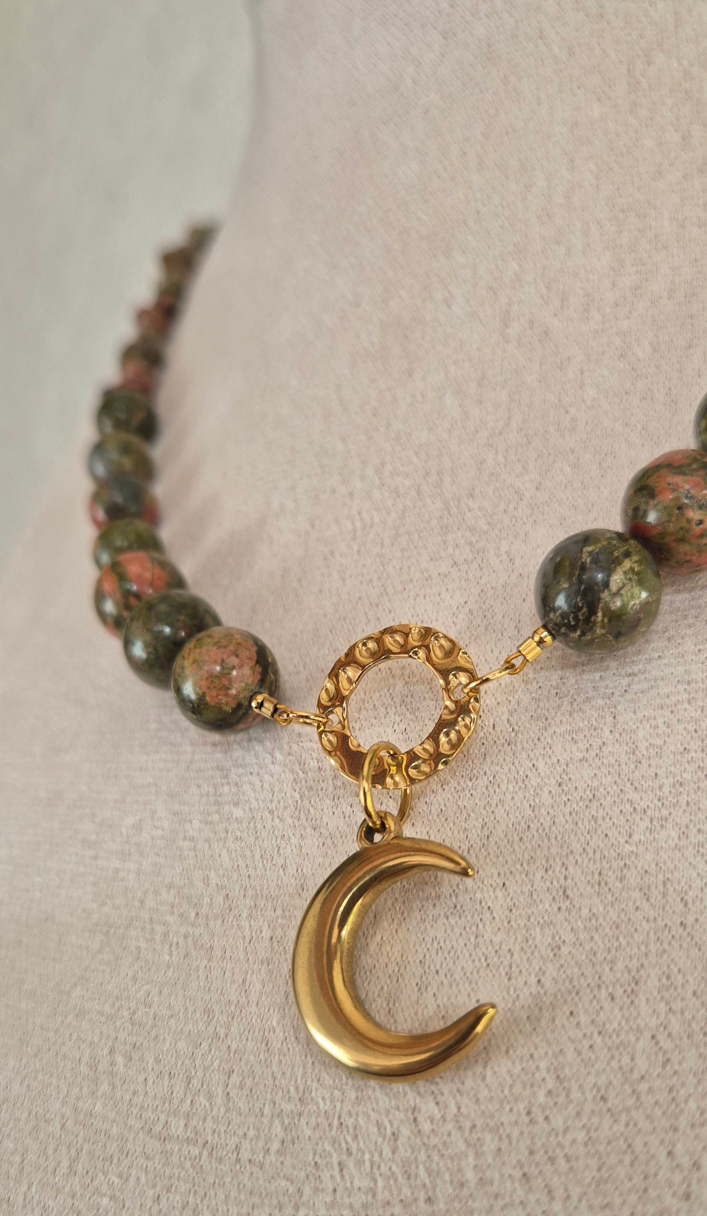 Collier unakite & lune