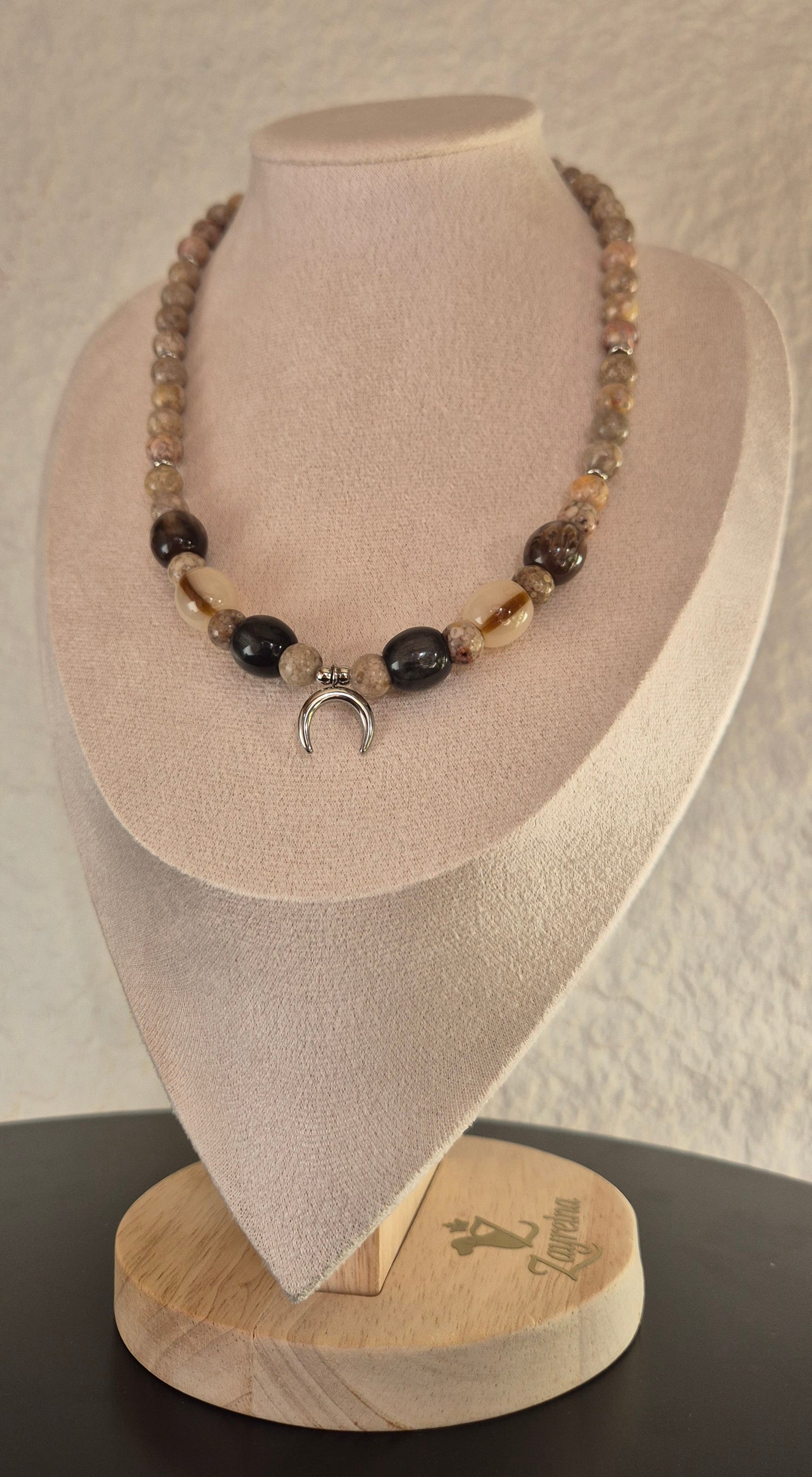 Collier chrysanthème & lune
