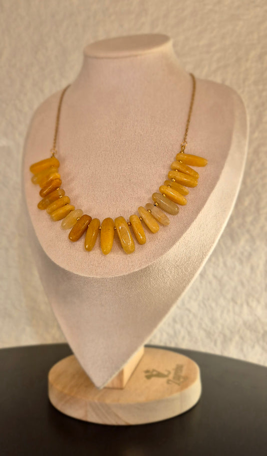 Collier jade jaune