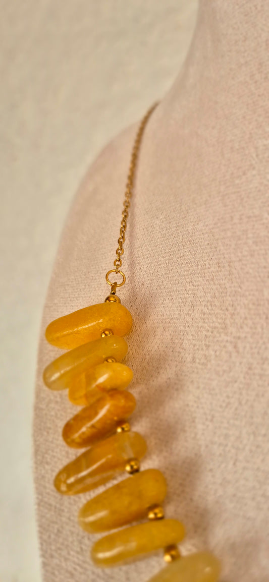 Collier jade jaune