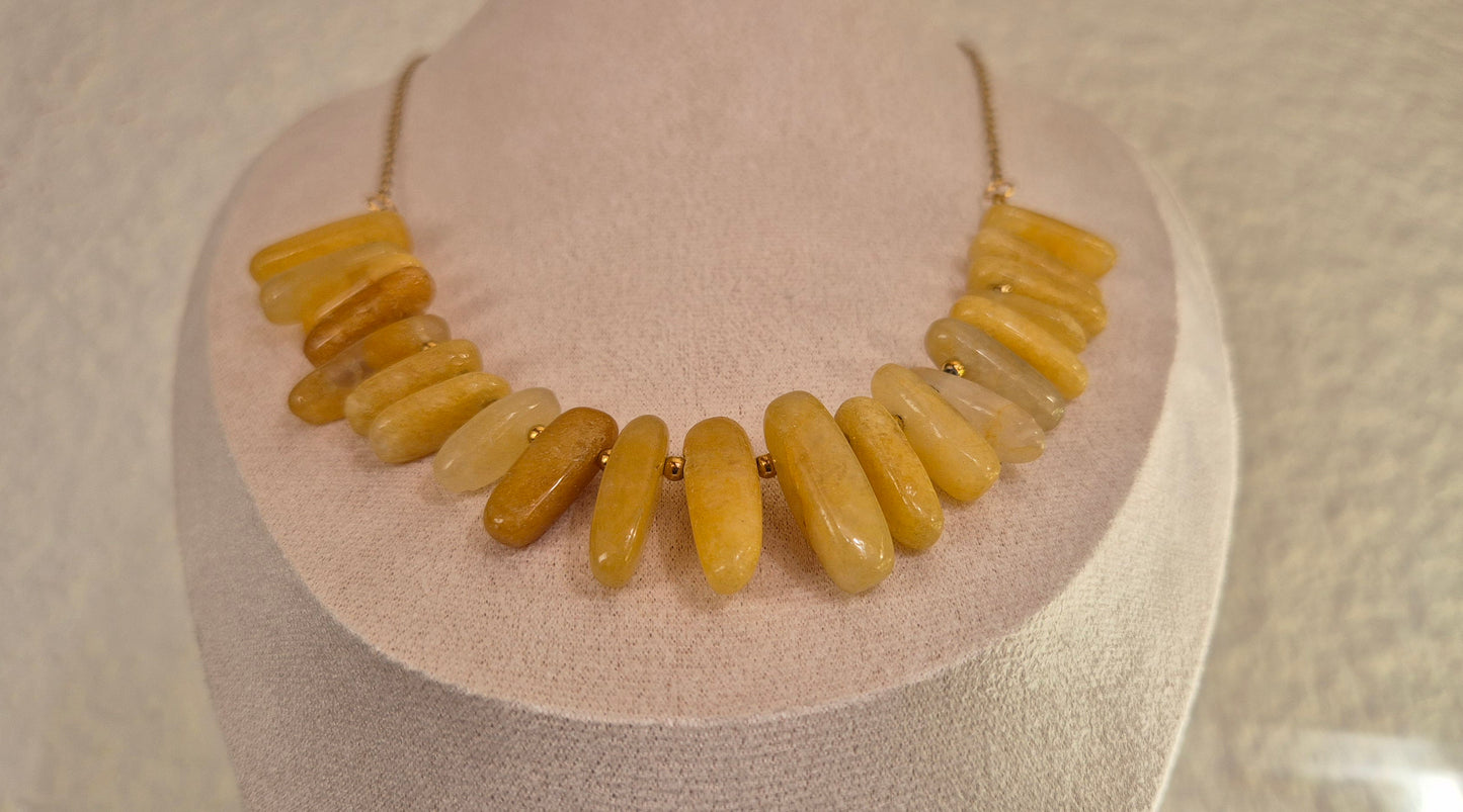 Collier jade jaune