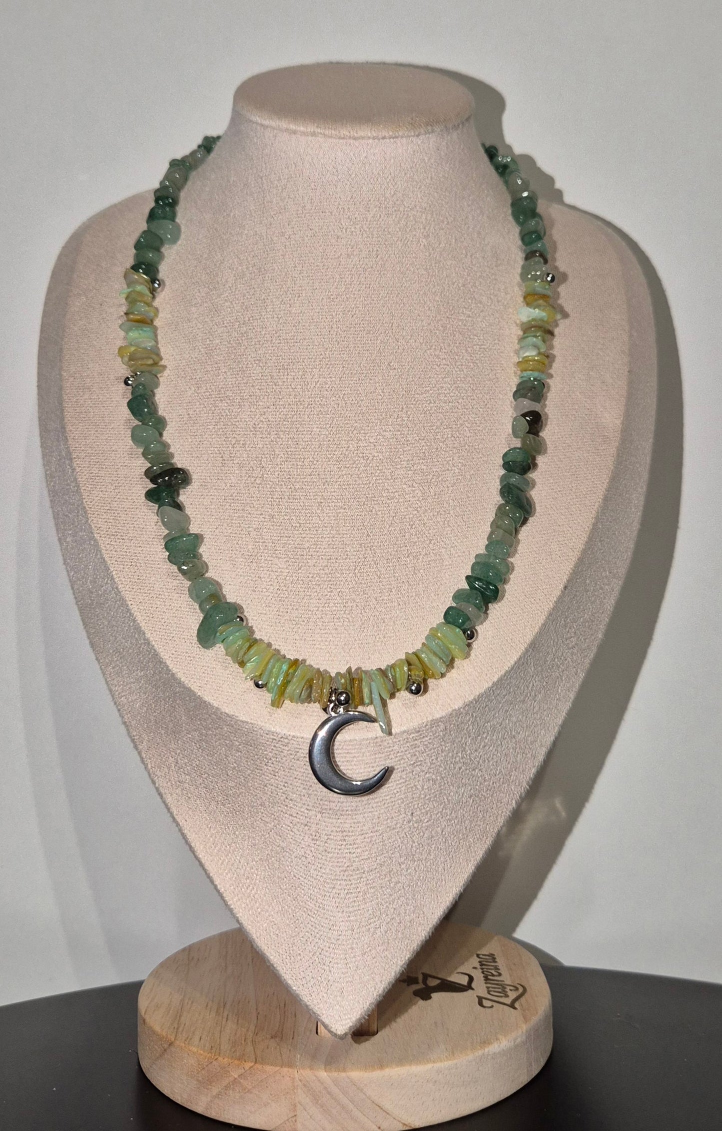 Collier aventurine verte & coquillage