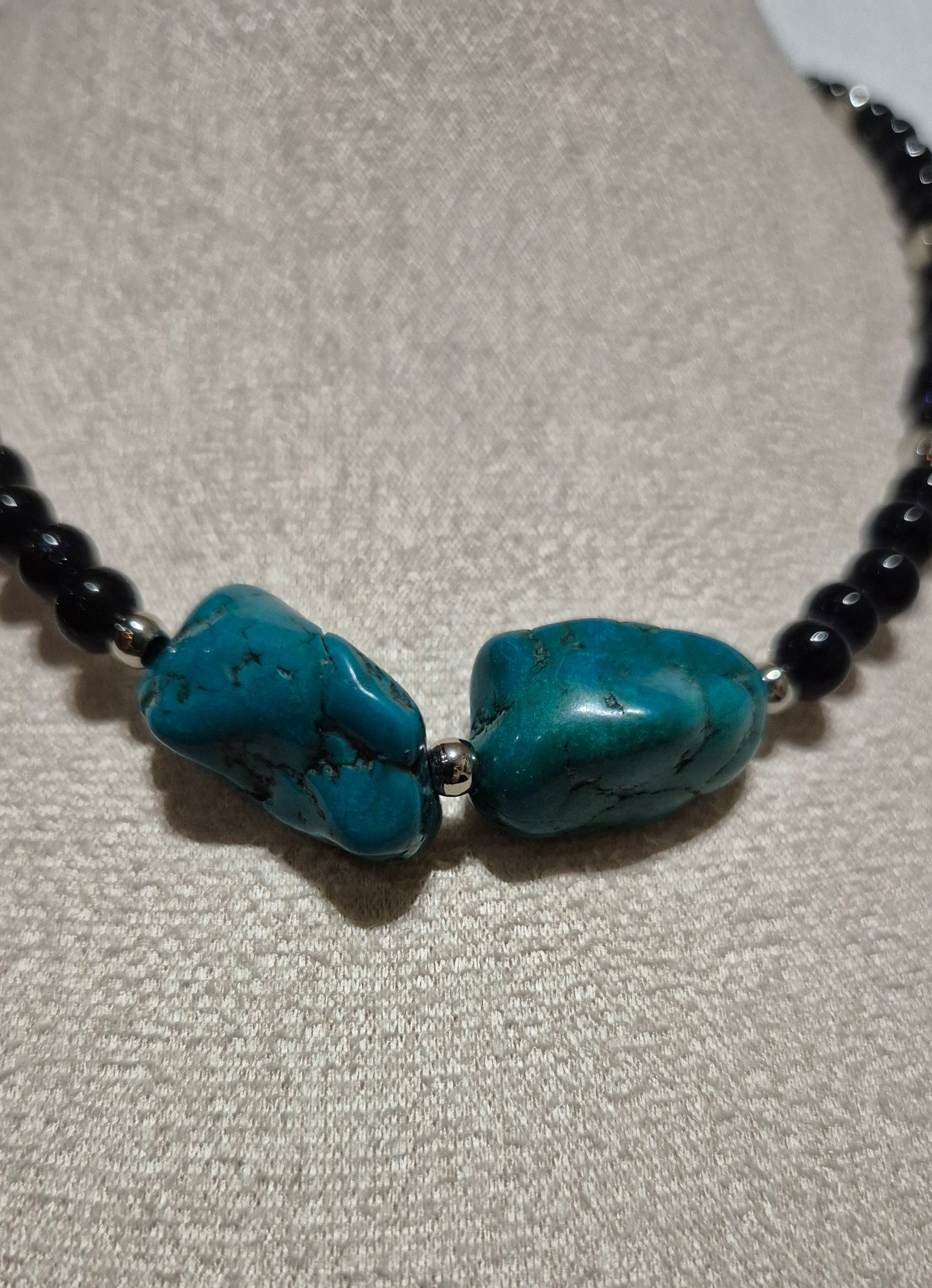 Collier Blue Goldstone & turquoise