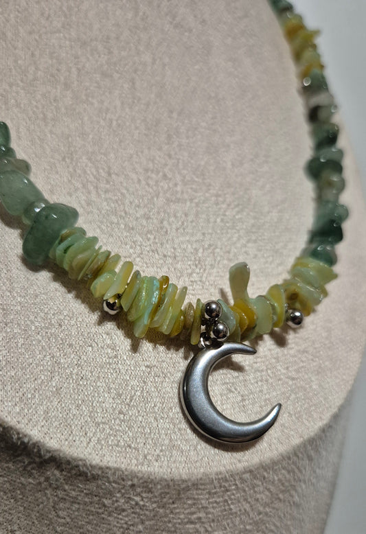 Collier aventurine verte & coquillage