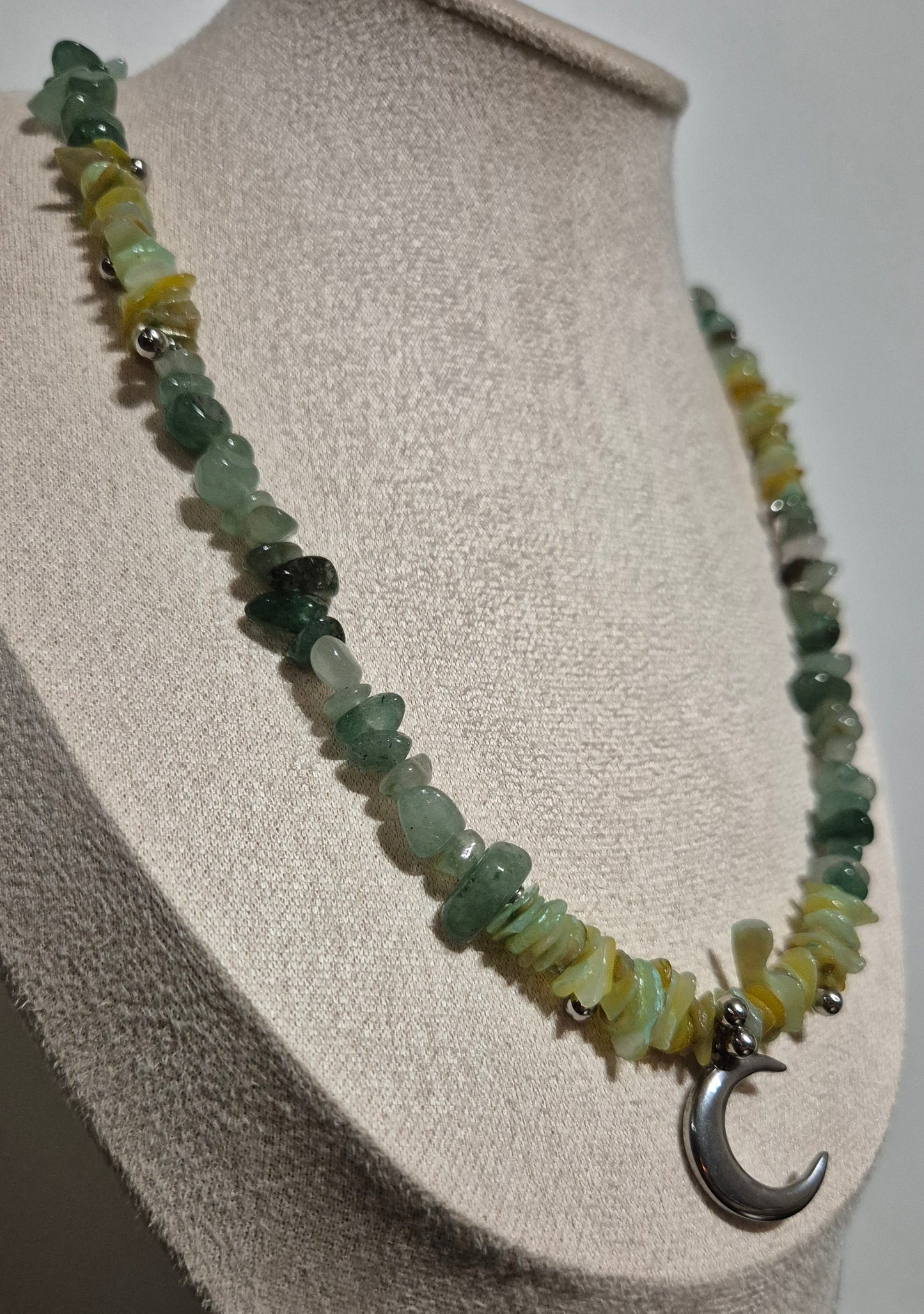 Collier aventurine verte & coquillage