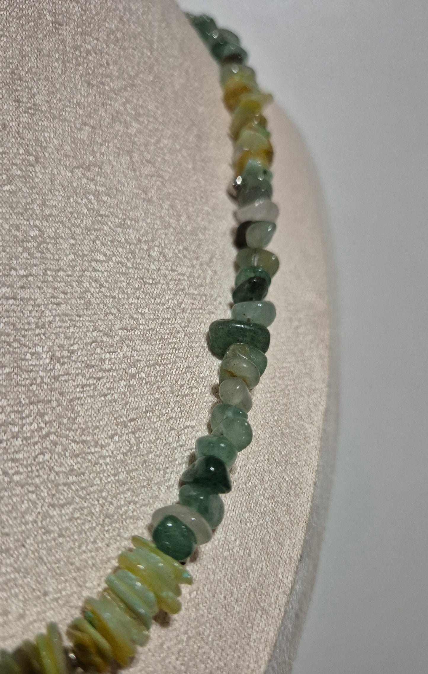 Collier aventurine verte & coquillage