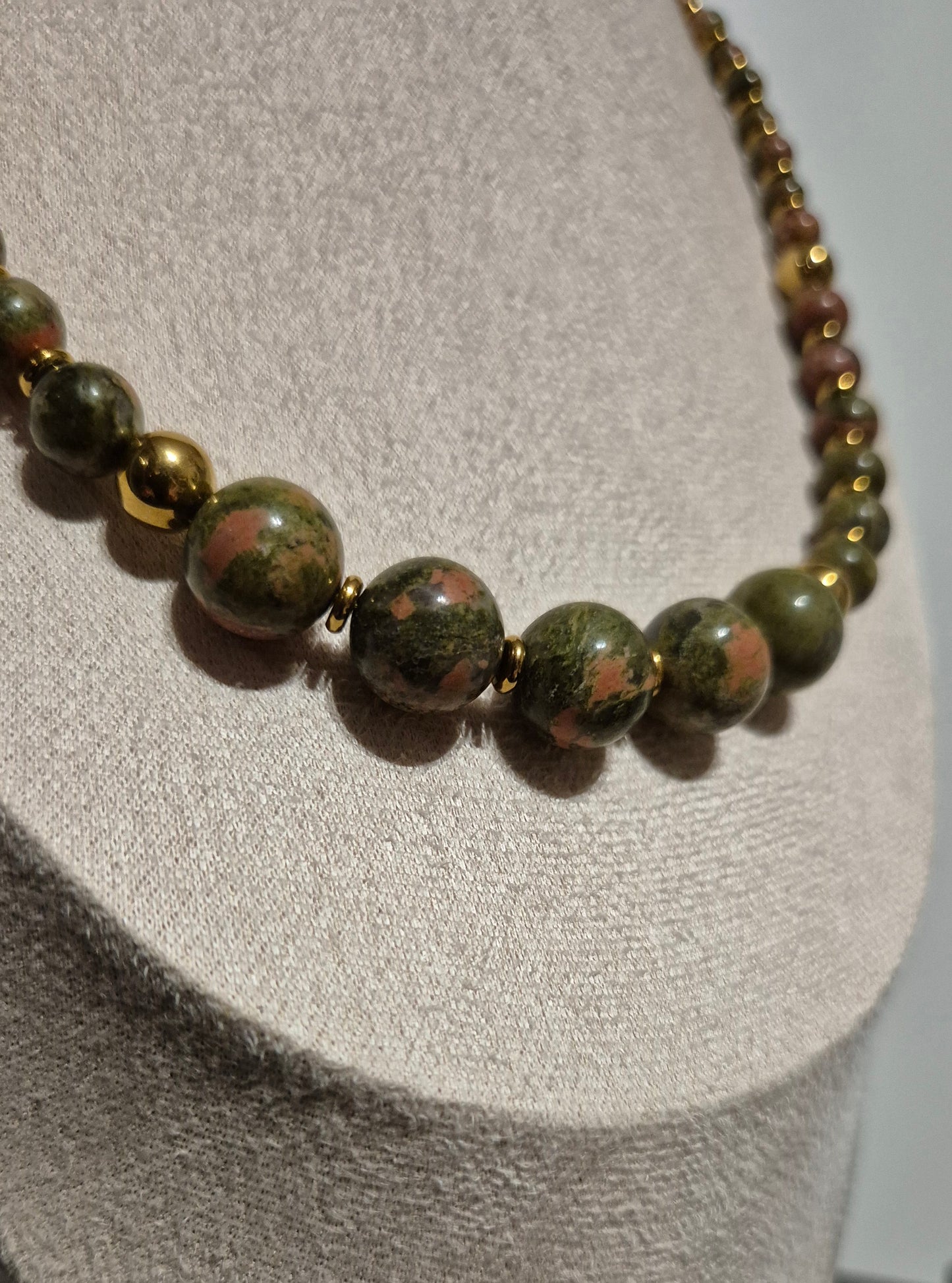 Collier unakite - perles variées