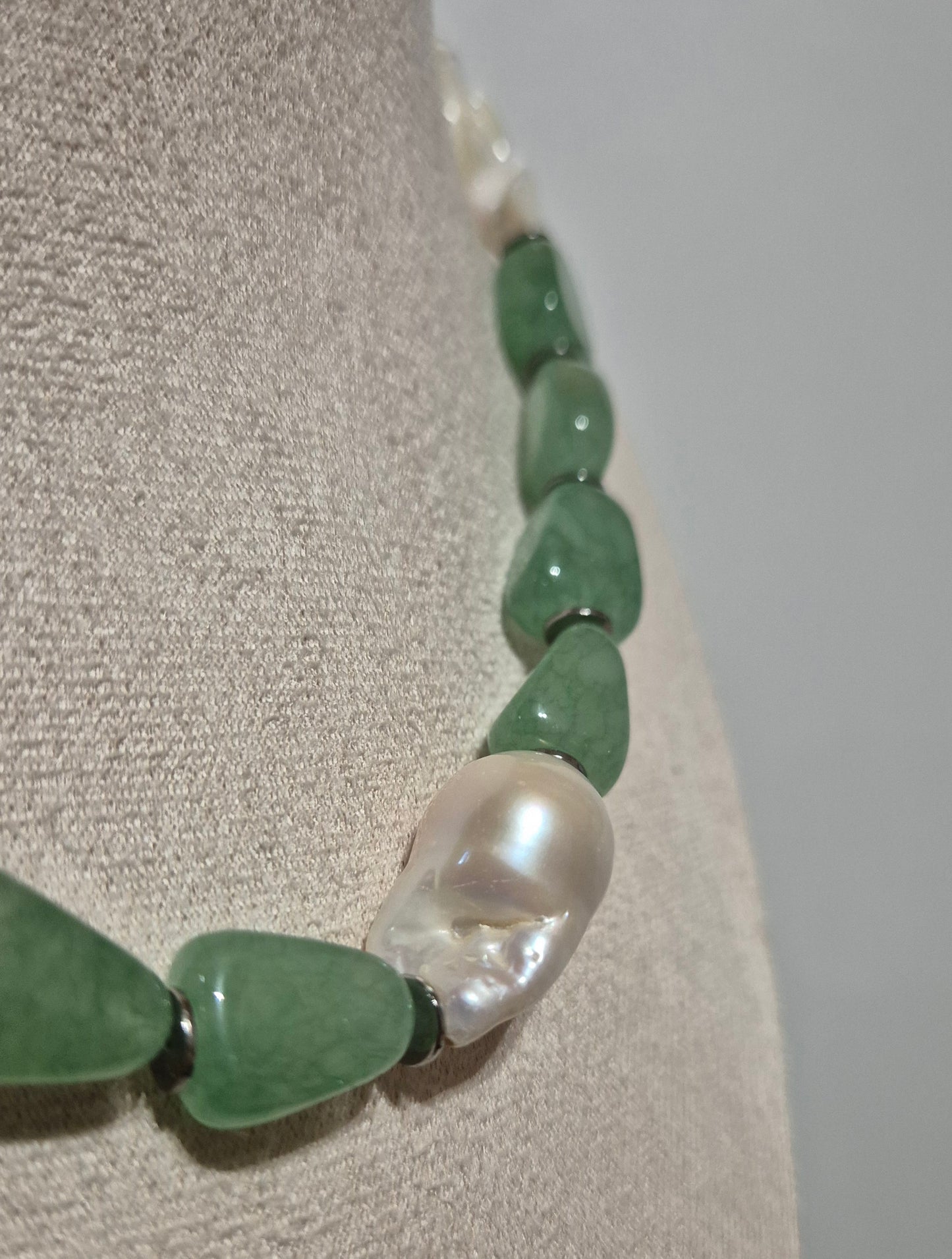 Collier aventurine verte & coquillage