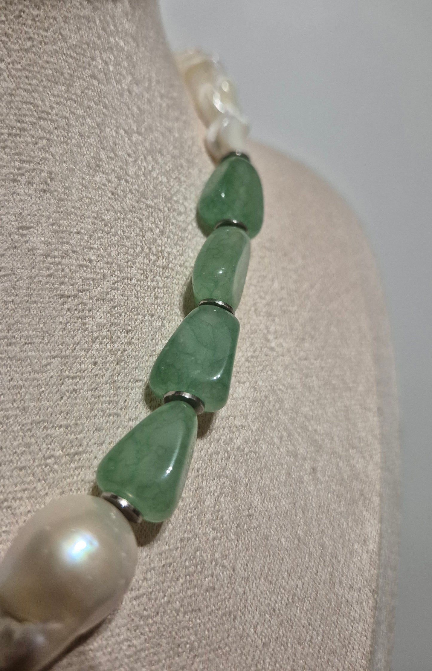 Collier aventurine verte & coquillage