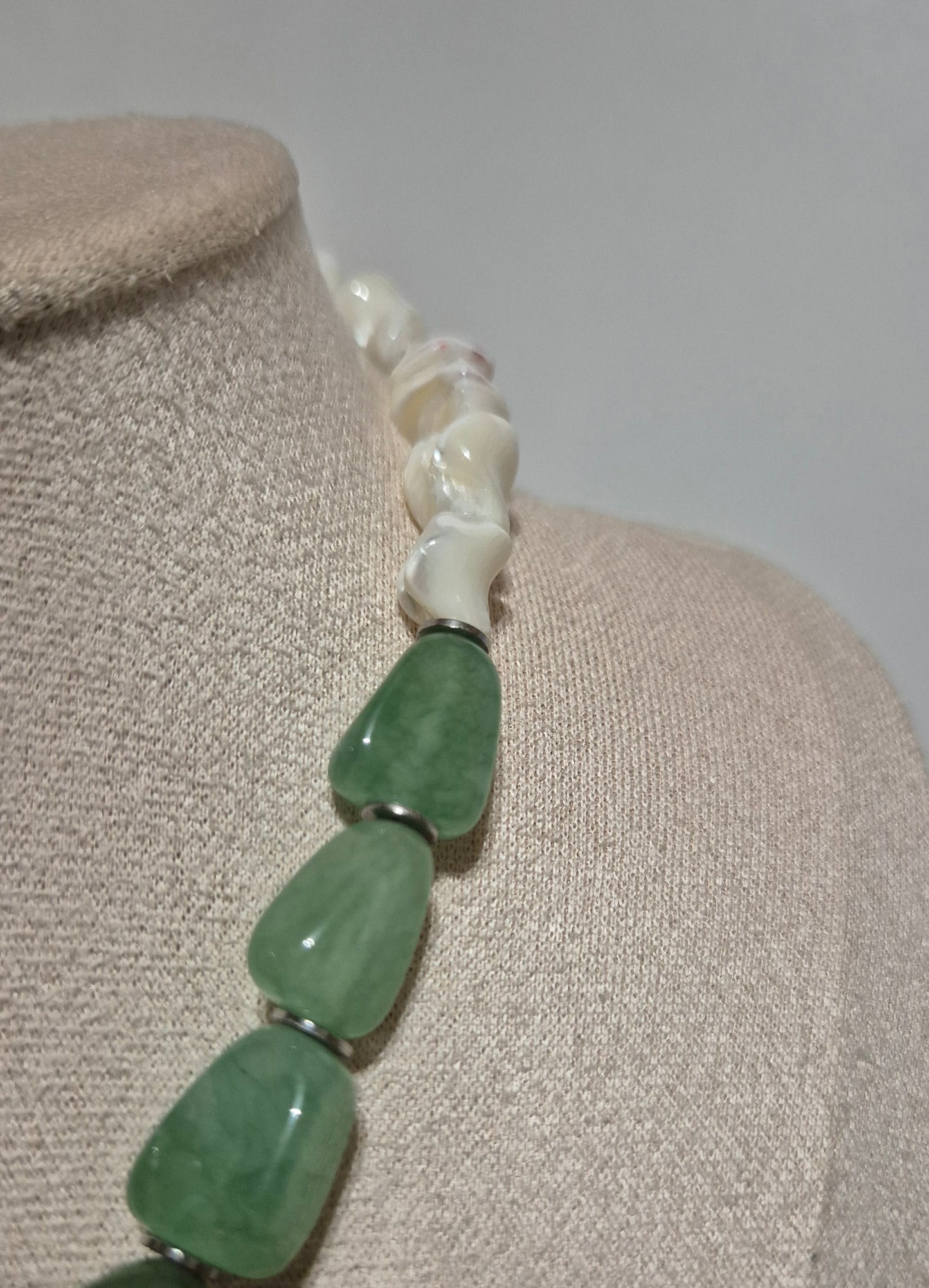 Collier aventurine verte & coquillage