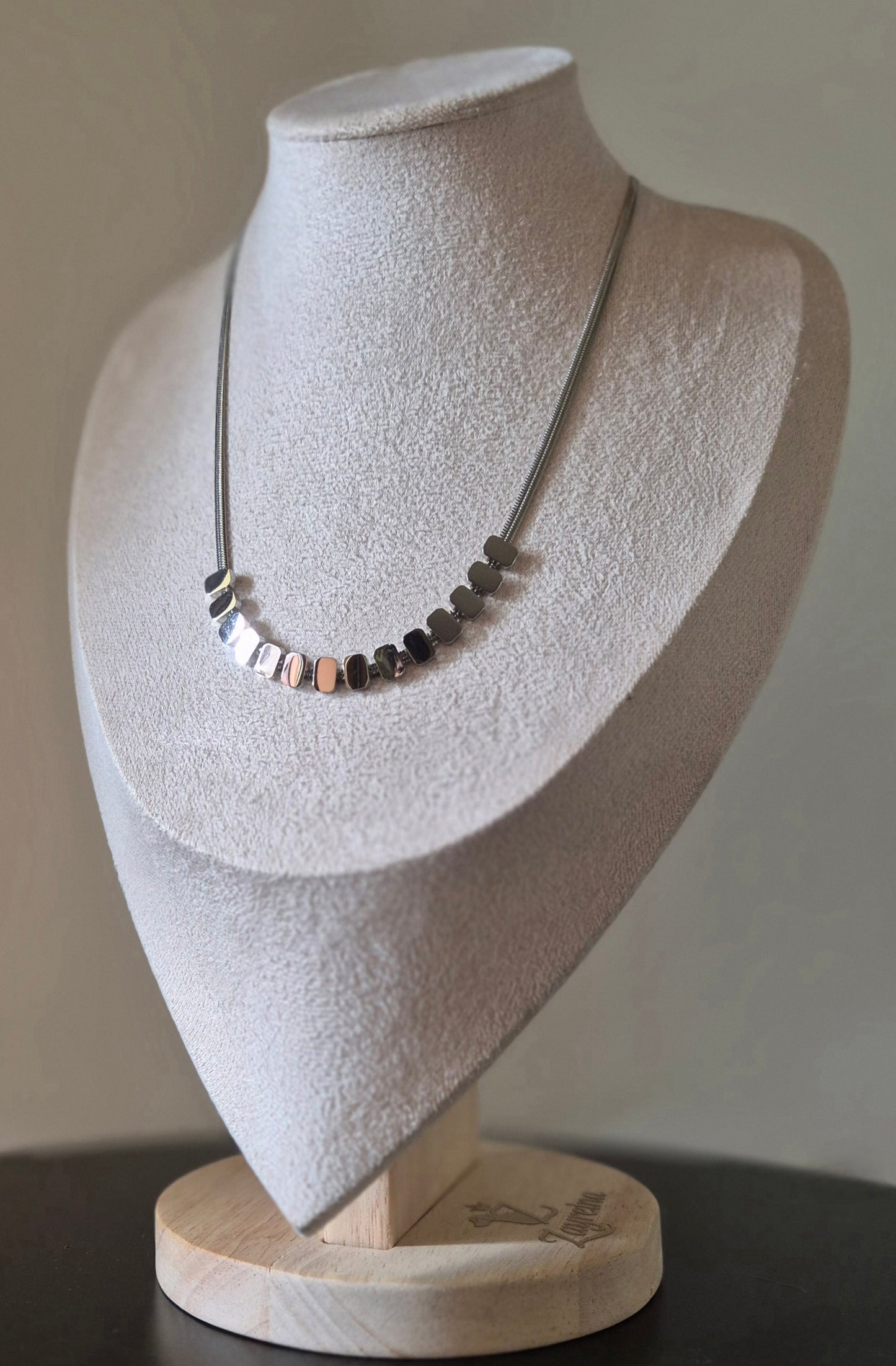 Collier acier inoxydable argenté