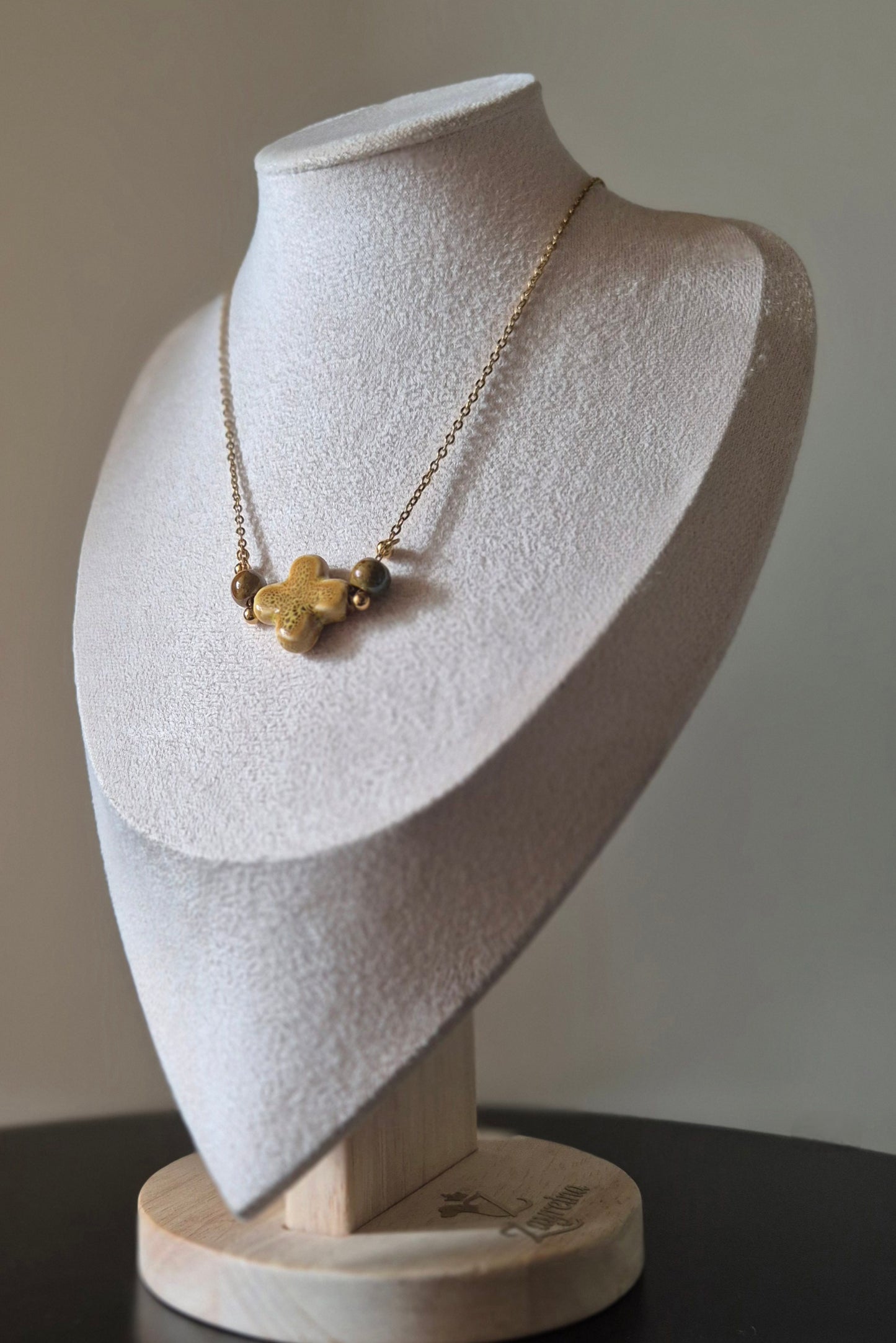 Collier acier inoxydable & céramique