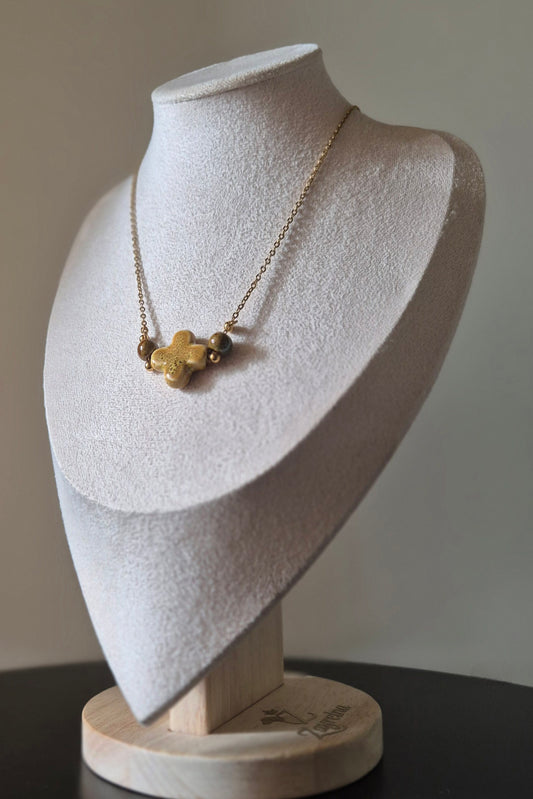 Collier acier inoxydable & céramique