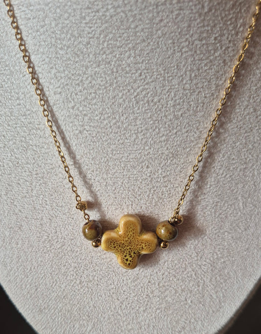 Collier acier inoxydable & céramique