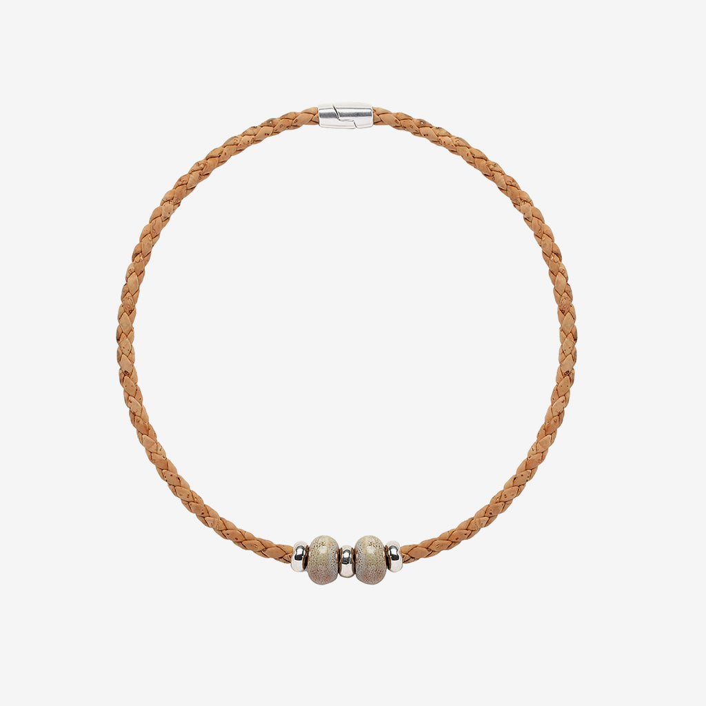 Collier en liège naturel entrelacé