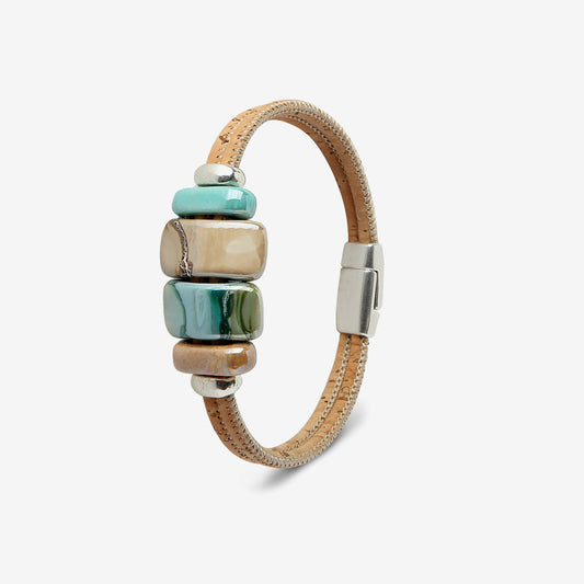 Bracelet en liège avec céramique