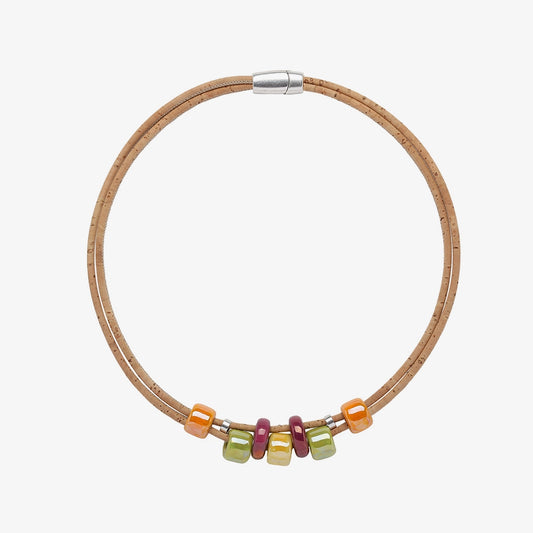 Collier à double tour en liège naturel