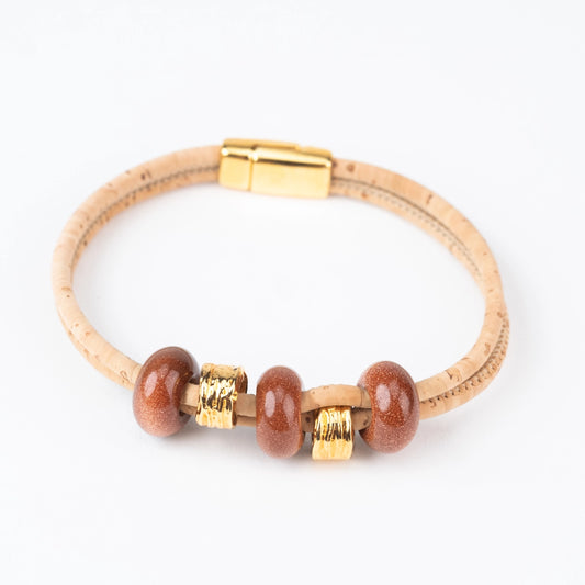 Bracelet en liège naturel à double tour