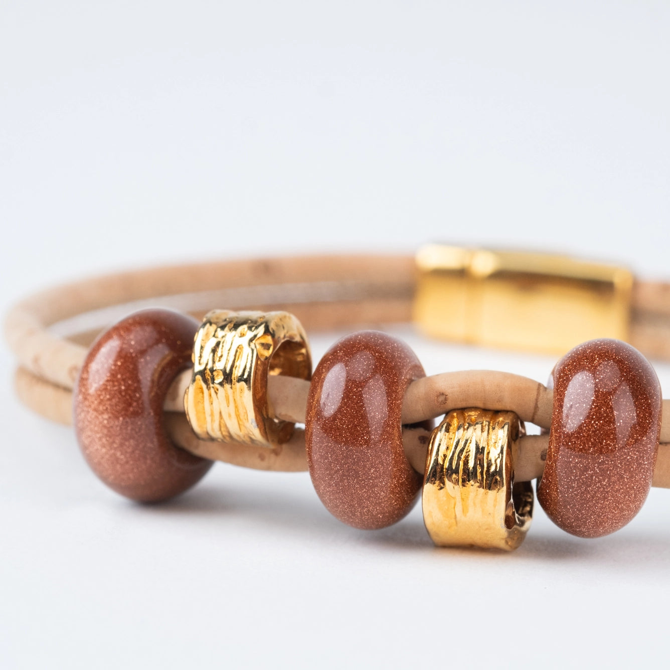 Bracelet en liège naturel à double tour