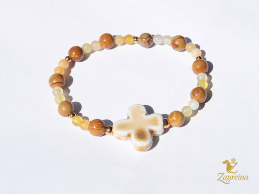 Bracelet en jaspe jaune