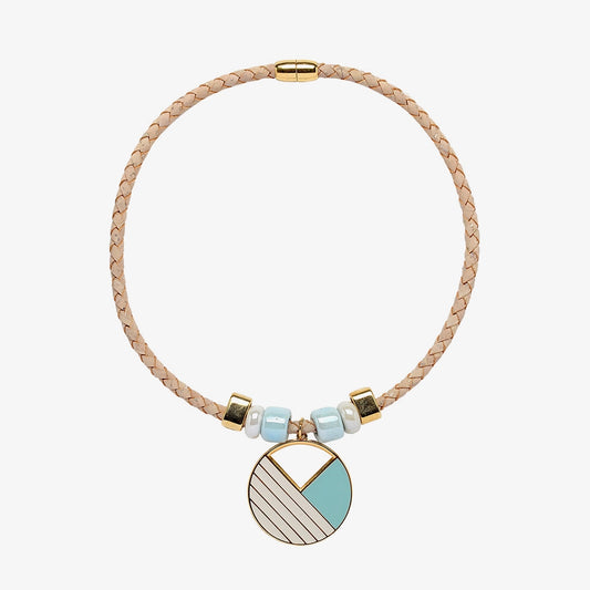 Collier en liège blanc