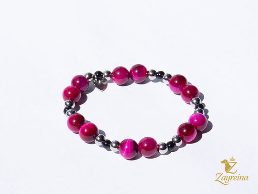 Bracelet en pierres roses