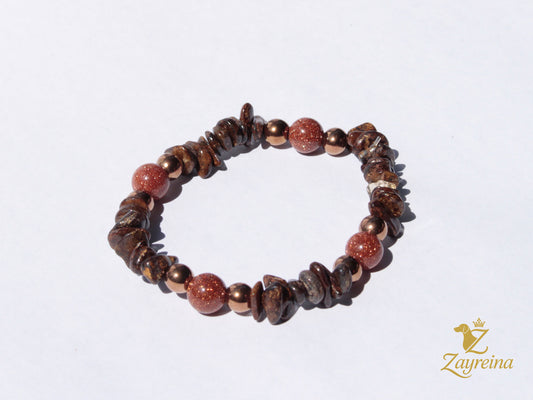 Bracelet éclats de bronzite