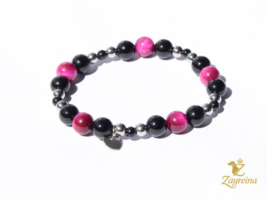 Bracelet en pierre rose