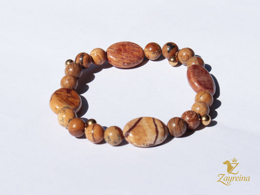 Bracelet jaspe Paysage