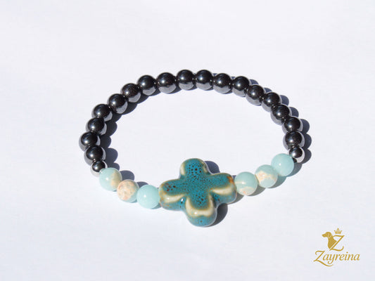 Bracelet en hématite grise