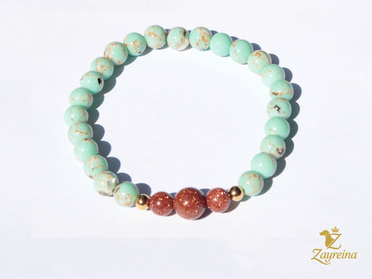 Bracelet turquoise verte