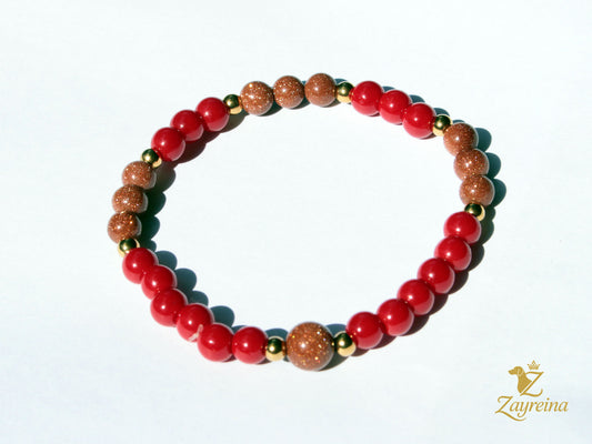 Bracelet en pierre rouge