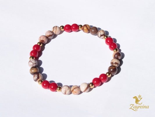 Bracelet en jadéite rouge